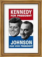 Framed 1960 Democratic Nominees, Kennedy & Johnson