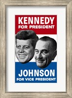 Framed 1960 Democratic Nominees, Kennedy & Johnson