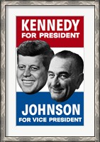 Framed 1960 Democratic Nominees, Kennedy & Johnson