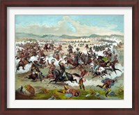 Framed Battle of Little Bighorn