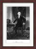 Framed Alexander Hamilton Sitting at His Desk