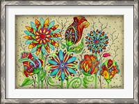 Framed Mosaic Flowers-Festival