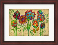 Framed Mosaic Flowers-Spring