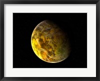 Framed Illustration of a Rocky and Variegated Extrasolar Planet, Gliese 581 C