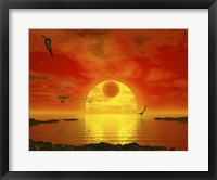 Framed Flying life Forms Grace the Crimson Skies of the Earth-like Extrasolar Planet Gliese 581 C