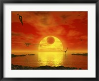Framed Flying life Forms Grace the Crimson Skies of the Earth-like Extrasolar Planet Gliese 581 C