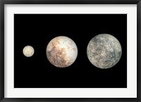 Framed Dwarf Planets Ceres, Pluto, and Eris
