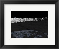 Framed Illustration of a Deep Crater on the Surface of the Moon