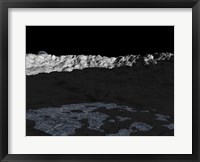 Framed Illustration of a Deep Crater on the Surface of the Moon