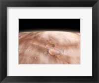 Framed High Altitude Clouds of Water Ice Crystals on the Planet Mars