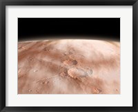 Framed High Altitude Clouds of Water Ice Crystals on the Planet Mars