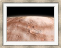 Framed High Altitude Clouds of Water Ice Crystals on the Planet Mars