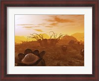 Framed Artist's Concept of Animal and Plant Life on an Alien Planet
