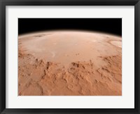 Framed Illustration of the Argyre Impact Basin in the Southern Highlands of Mars