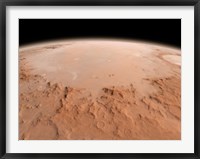 Framed Illustration of the Argyre Impact Basin in the Southern Highlands of Mars