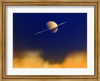 Framed Artist's concept of Saturn Amongst the Hydrocarbon Haze of its Moon Titan