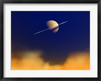 Framed Artist's concept of Saturn Amongst the Hydrocarbon Haze of its Moon Titan