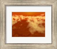 Framed Artist's concept of Methane Clouds over Titan's South Pole