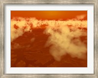 Framed Artist's concept of Methane Clouds over Titan's South Pole