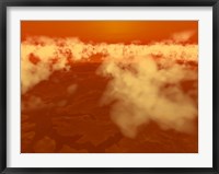 Framed Artist's concept of Methane Clouds over Titan's South Pole