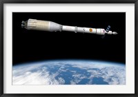 Framed Phobos Mission Rocket System Ready for Departure