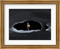 Framed Artist's Concept of how Saturn might appear from within a Hypothetical Ice Cave on Lapetus