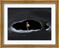 Framed Artist's Concept of how Saturn might appear from within a Hypothetical Ice Cave on Lapetus