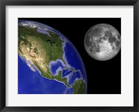 Framed Artist's Concept of the Earth and its Moon