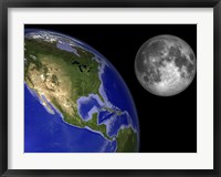 Framed Artist's Concept of the Earth and its Moon