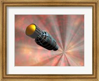 Framed Illustration of a Spacecraft Travelling Faster than the Speed of Light