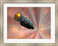 Framed Illustration of a Spacecraft Travelling Faster than the Speed of Light