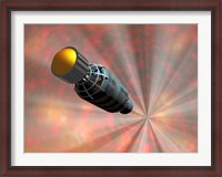 Framed Illustration of a Spacecraft Travelling Faster than the Speed of Light