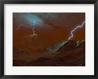 Framed Artist's concept of Lightning in Venus' clouds