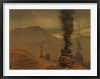 Framed Artist's concept of Volcanic Activity on the Surface of Venus