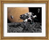 Framed Astronaut Makes First Human Contact with Mars' Moon Phobos