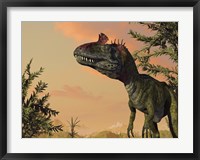 Framed Artist's Concept of Cryolophosaurus