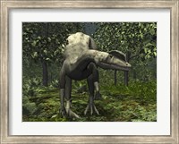 Framed Dilophosaurus Amidst Ginkgo Trees