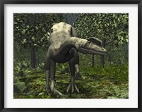 Framed Dilophosaurus Amidst Ginkgo Trees