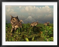 Framed Herd of Plant-Eating Einiosaurus Roam the Plains