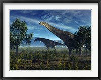 Framed Isisaurus Dinosaurs Wander Lush Plains