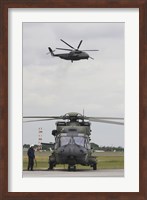 Framed German Army NH90 and its Predecessor, the CH-53 Sea Stallion