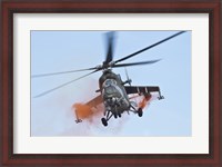 Framed Czech Air Force Mi-35 Hind Helicopter