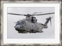 Framed Royal Navy EH-101 Merlin in Flight, Jagel, Germany