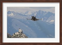 Framed Swiss Air Force F-5E Tigers Above Sion Air Base, Sion, Switzerland