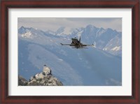 Framed Swiss Air Force F-5E Tigers Above Sion Air Base, Sion, Switzerland