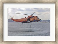 Framed WS-61 Sea King helicopter of the German Navy, Kiel, Germany