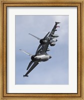 Framed Danish F-16A and F-16B in formation
