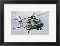 Framed Italian Navy EH101 Helicopter Prepares for Landing