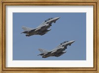 Framed pair of Eurofighter Typhoon Aircraft from the German Air Force