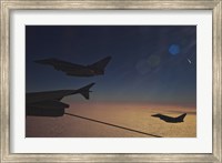 Framed German Air Force Eurofighter Typhoon Aircraft Refueling over France